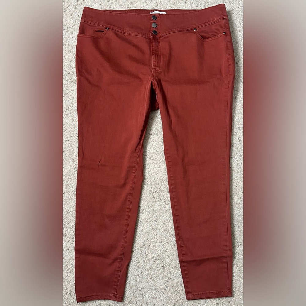 Lane Bryant Flex Magic High Rise Jegging Size 20 Rust Skinny Triple Button
